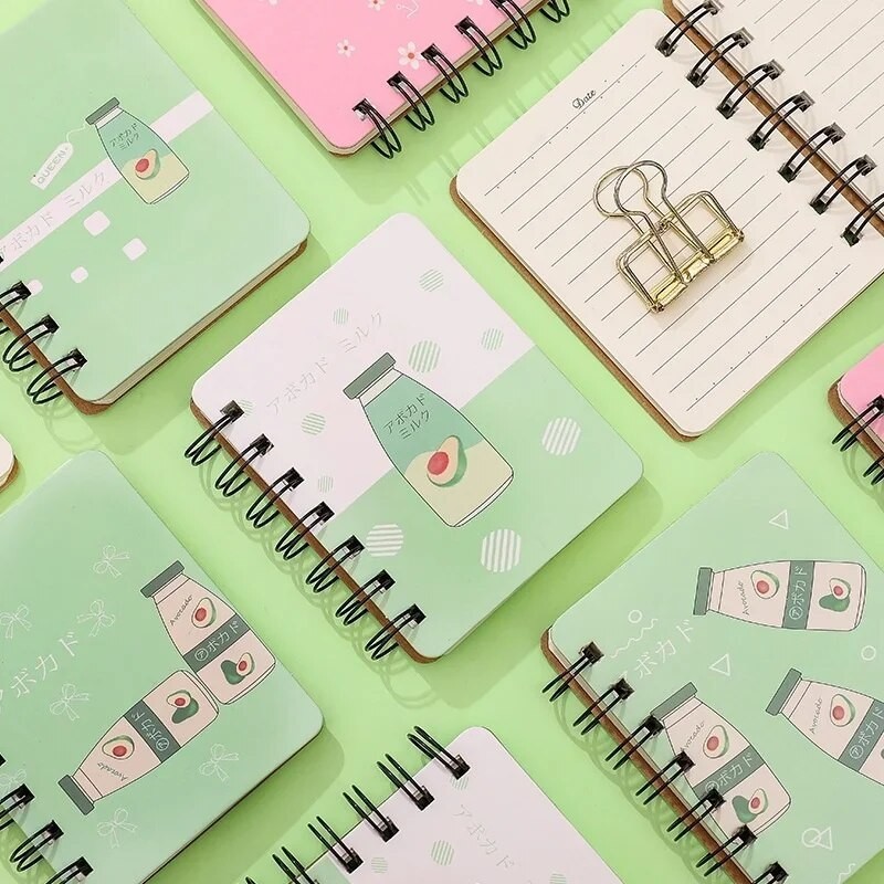 

Cartoon Cute Mini Portable Notebook Creative Coil Pocket Stationary Small Writing Pads Office School Supplies Multiple Patterns