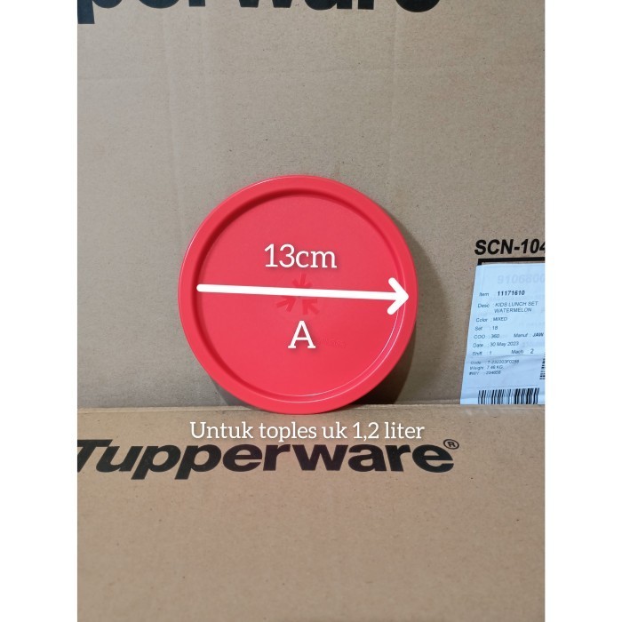 sparepart//tutup toples tupperware//tutup mosaic canister - 1,2 liter peach