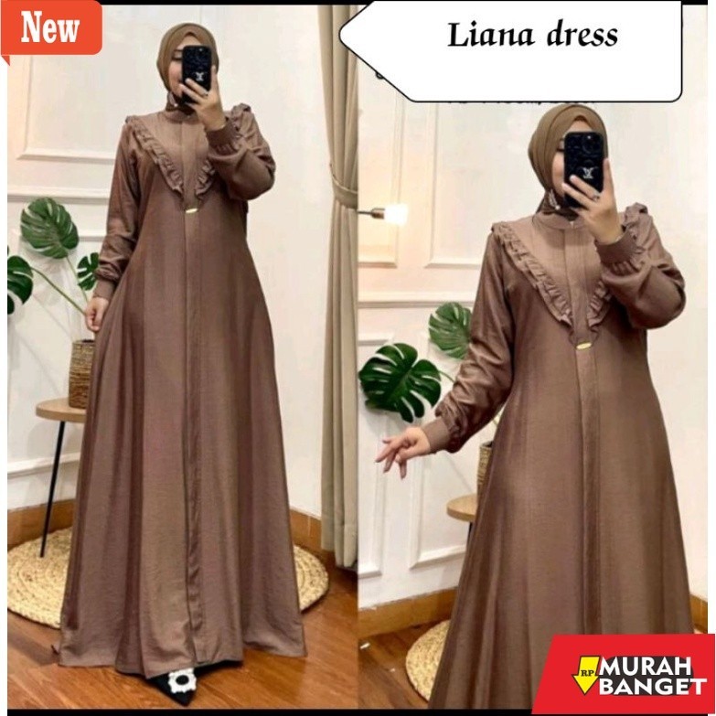 GAMIS WANITA UNTUK LEBARAN- Madina dress / baju gamis terbaru,bahan crinkle air flow