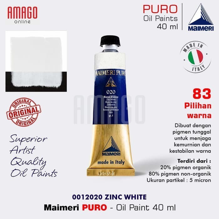 

MAIMERI Puro - Oil Paint - Zinc White - 40ml - M0012020