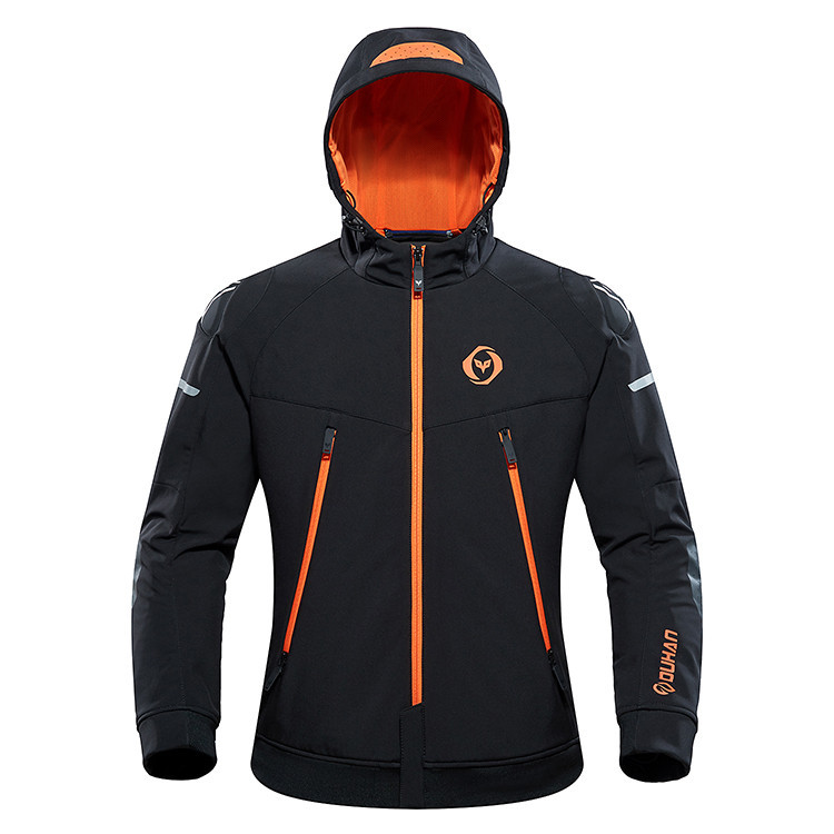 DUHAN Jaket Pemanas Listrik Desain Klasik dengan Pelindung untuk Berkendara Sepeda Motor