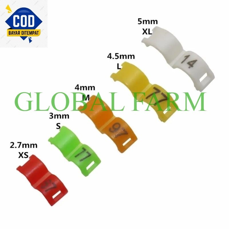 ring burung clip dewasa kenari murai lovebird perkutut jalak cendet merpati BSR
