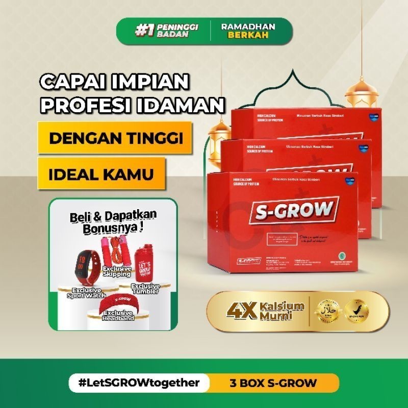 S-GROW Suplemen Kesehatan Peninggi Badan Terbaik - 3 BOX @s_grow_official