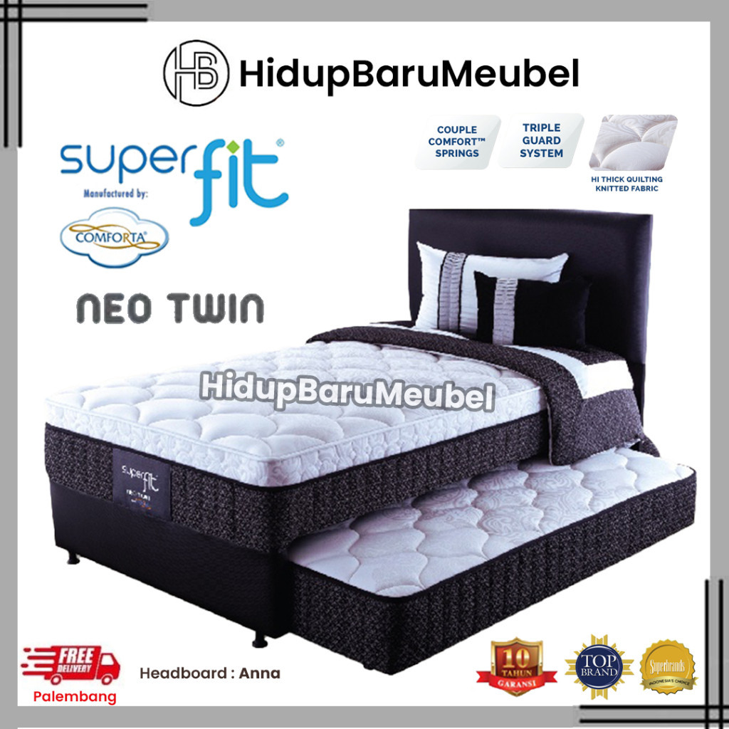 PROMO SPESIAL Springbed Sorong 2in1 Superfit NEO TWIN by Comforta / Kasur Matras Spring Bed Dorong Anak / Bed Sorong Tempat Tidur Anak Remaja