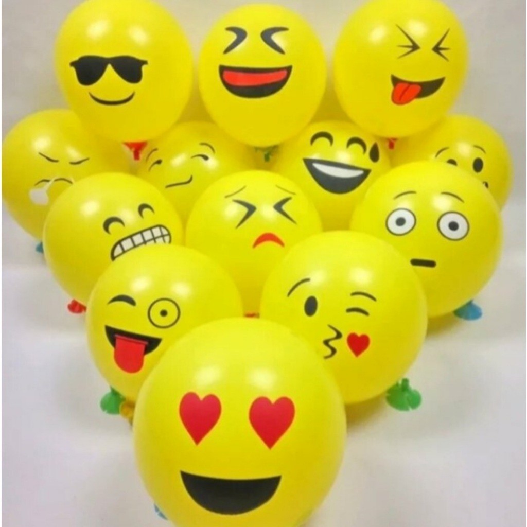 10Pcs Balon Emoji / Balon Ulang tahun emoji / Balon emoji / Balon Lucu emoji