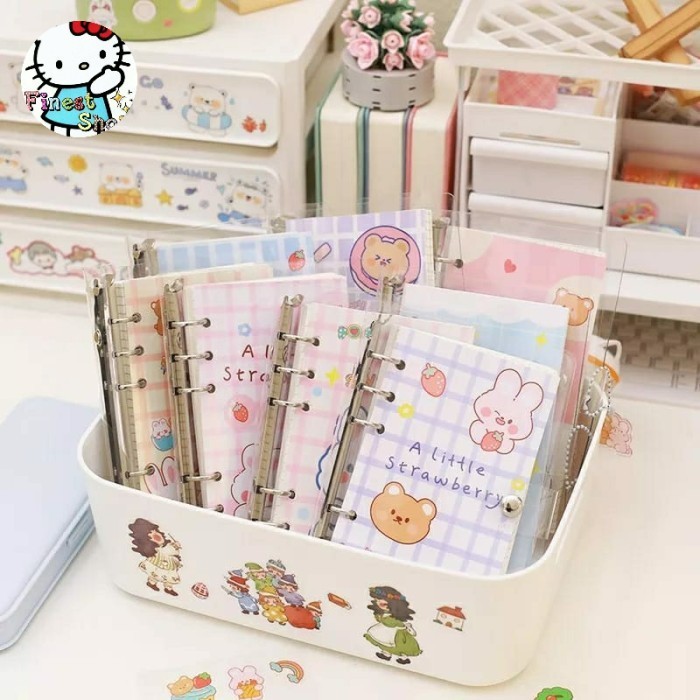 

Buku Binder Ring Besi FREE STIKER Gantungan Cute NoteBook Diary Kawaii - Twins Star