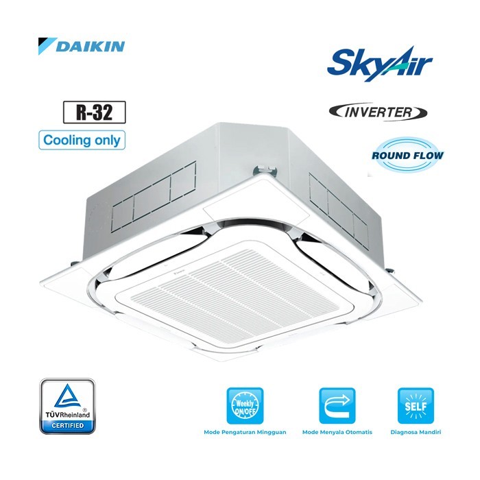 AC DAIKIN CASSETTE 2,5PK 2,5 PK INVERTER (Round Flow) FCFC60CVM4 - AC CASSETTE - DAIKIN CASSETTE INV