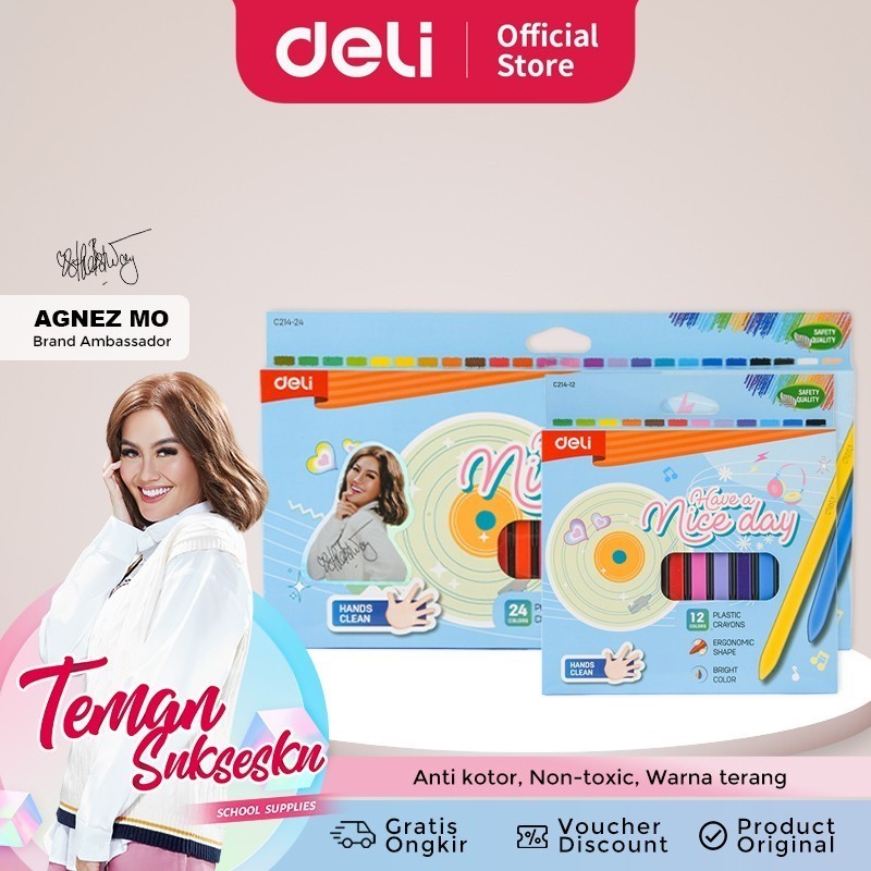 

BOBOMART X Plastic Deli Crayon 24 Warna Non-Toxic [ Edisi AGNEZ MO ] - CC214-24
