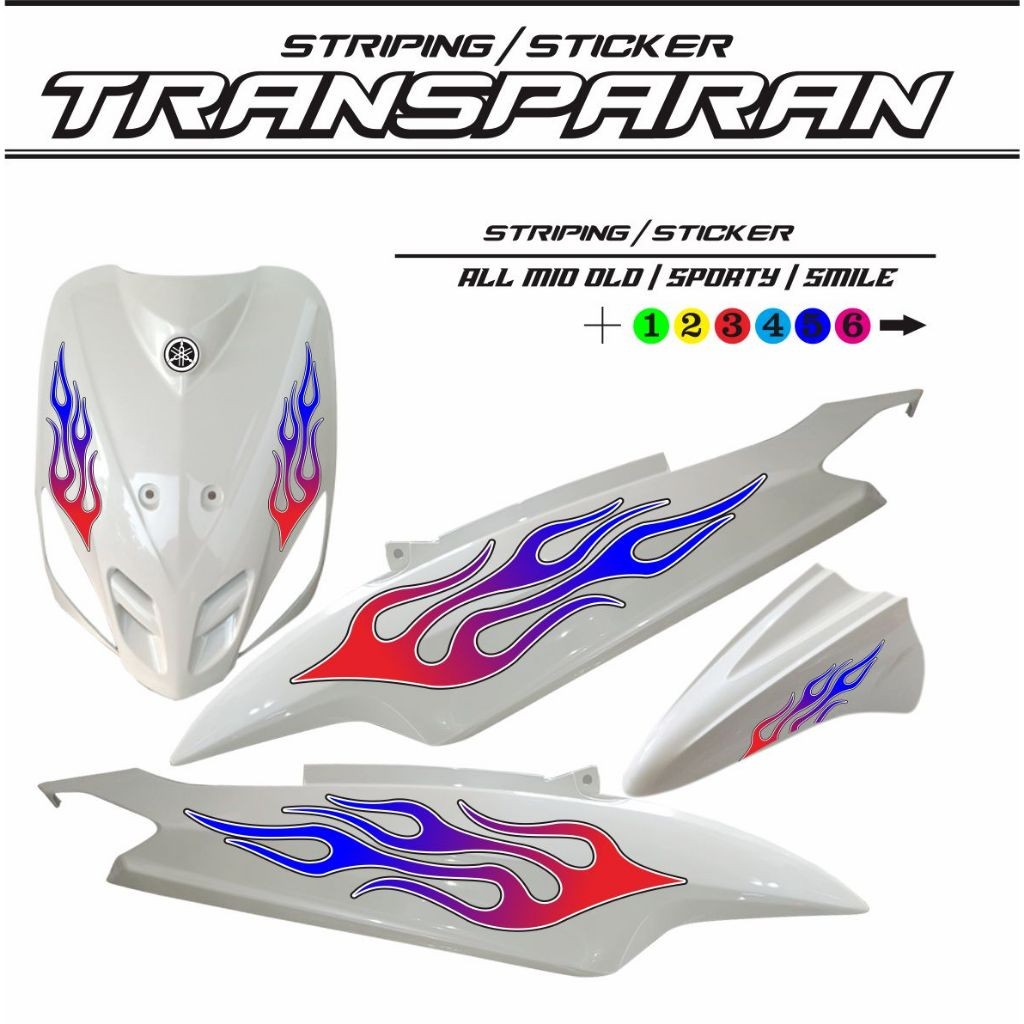 striping transparan motif api mio old mio sporty VARIASI