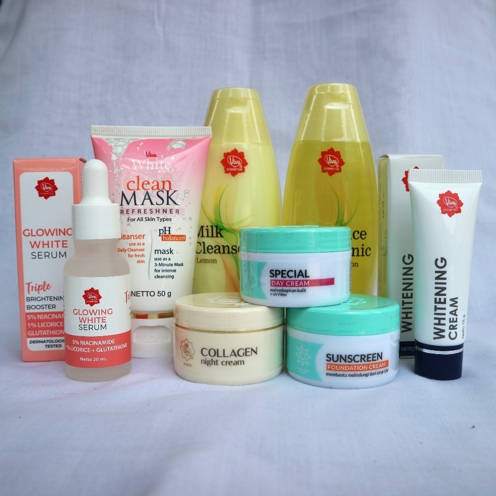 Paket Viva Glowing Jerawat Berminyak Oily Acne / Flek Hitam Kusam Dark Spot Anti Aging Normal