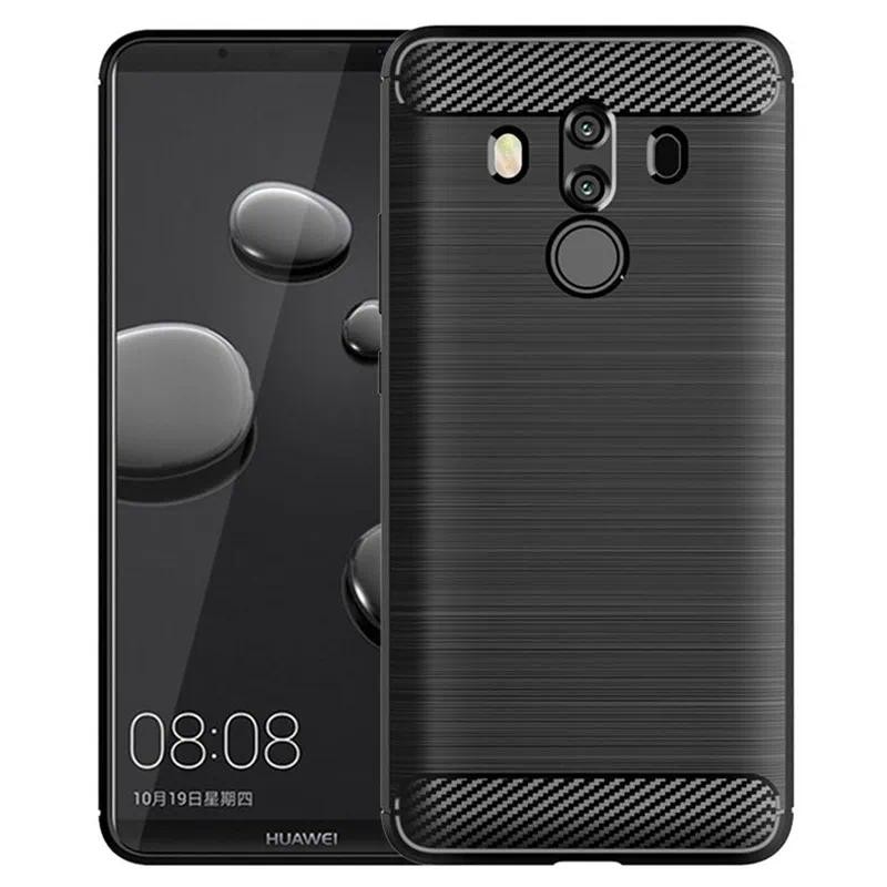 For Mate10 Pro Huawei mate 10pro case casing Soft Silicone Carbon Fiber Back cover