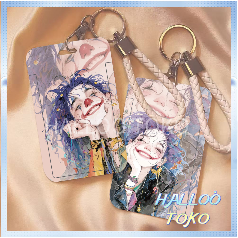 

ID CARD HOLDER MOTIF KAWAII TEMPAT KARTU PHOTOCARD PHOTO CARD Pelindung + Tali,Joker dan Harley Quinn, Shin Chan