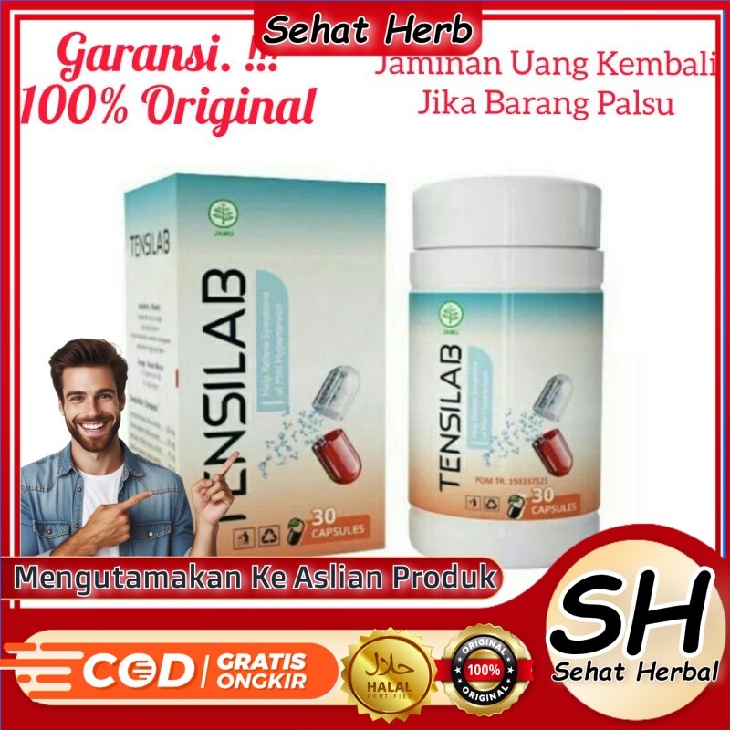 KAPSUL TENSILAB ASLI / KAPSUL TENSILAB ORIGINAL / OBAT DARAH TINGGI AMPUH / JAMU HIPERTENSI HERBAL /