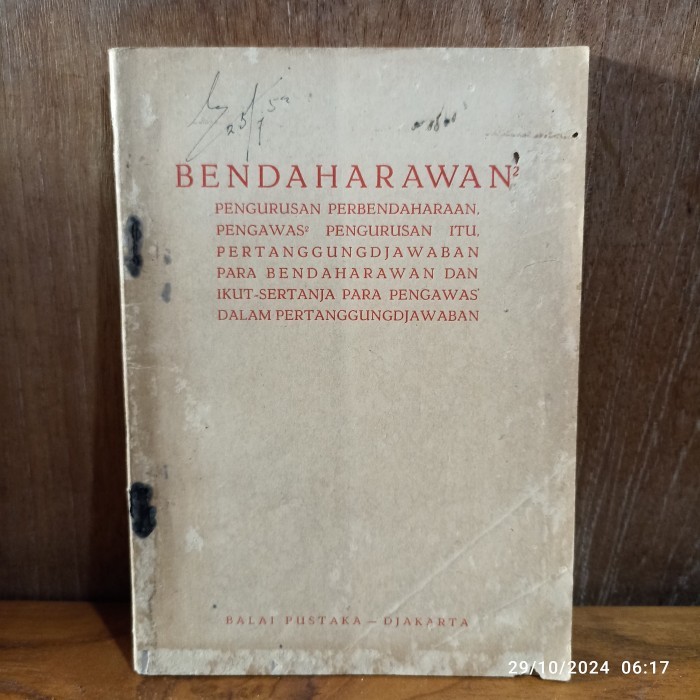 buku bendaharawan balai pustaka ejaan lama 100 hal 1951