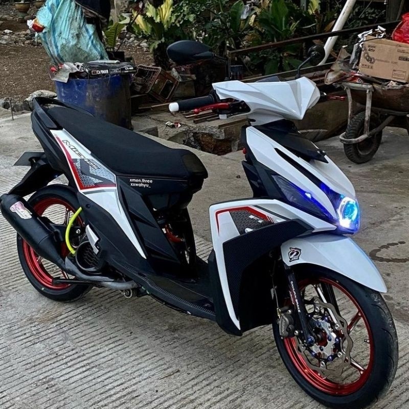 Striping lis sticker standar ORI yamaha mio m3 2020 2021 putih lis merah stiker mio m3 putih