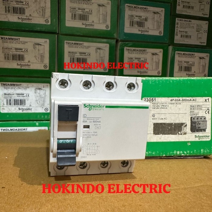 RCCB / ELCB SCHNEIDER ID 4P 63A 500MA 10KA _ SCHNEIDER 23051 ORIGINAL