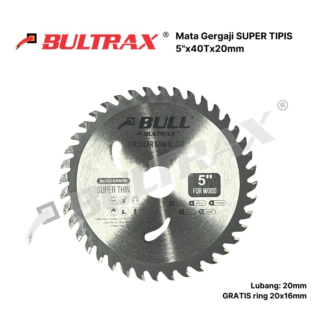 BULL Mata Gergaji 5 inch Super Tipis / Circular Saw Blade 5" Super Thin BLCS05