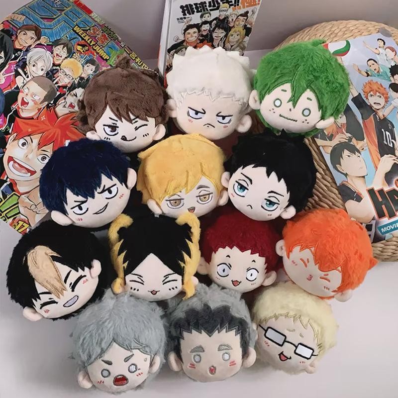 anime keychain Haikyu girl cute Portable bag pendant decorate big head doll Toy child plush doll gif