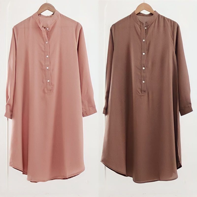 Baju Cewek Kekinian Unik Murah Keren / BRIELLE TUNIK BAHAN SHAKILA JUMBO LD 100&110&120