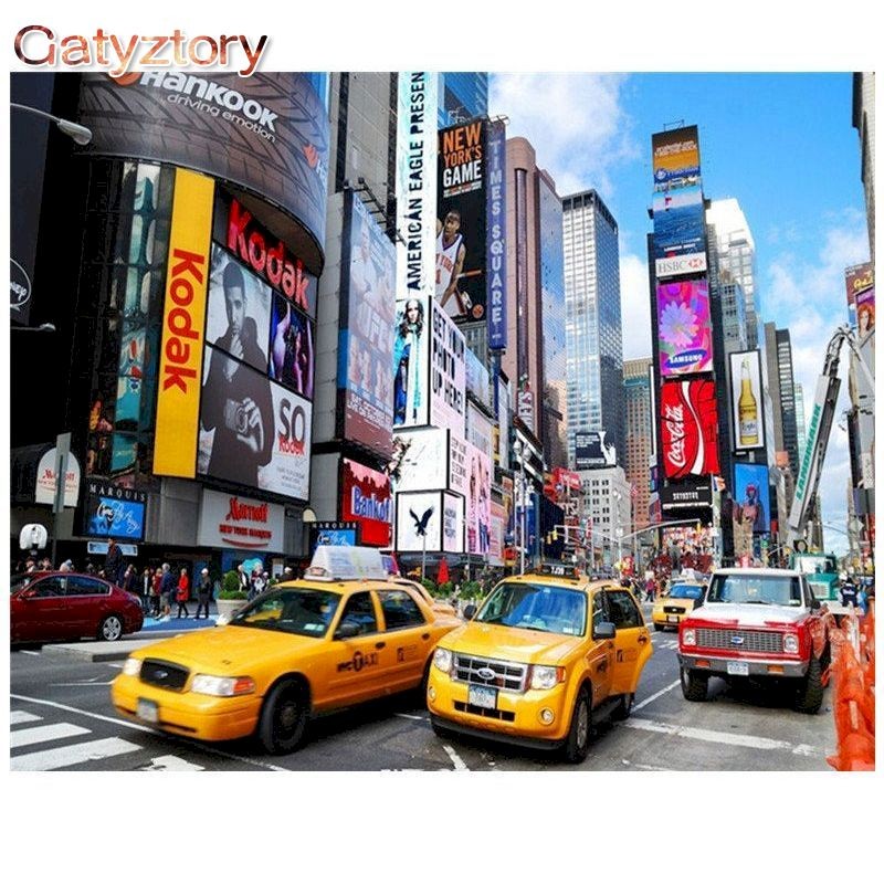 

GATYZTORY Modern Painting By Numbers Kits New York Street Landscape Drawing Coloring By Numbers Acrylic Paint For Home Decor