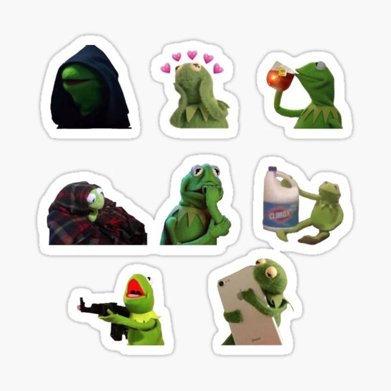 

Kermit meme sticker pack Sticker for Laptop Decor Bedroom Car Cute Cartoon Art Fashionable Public Suitcase