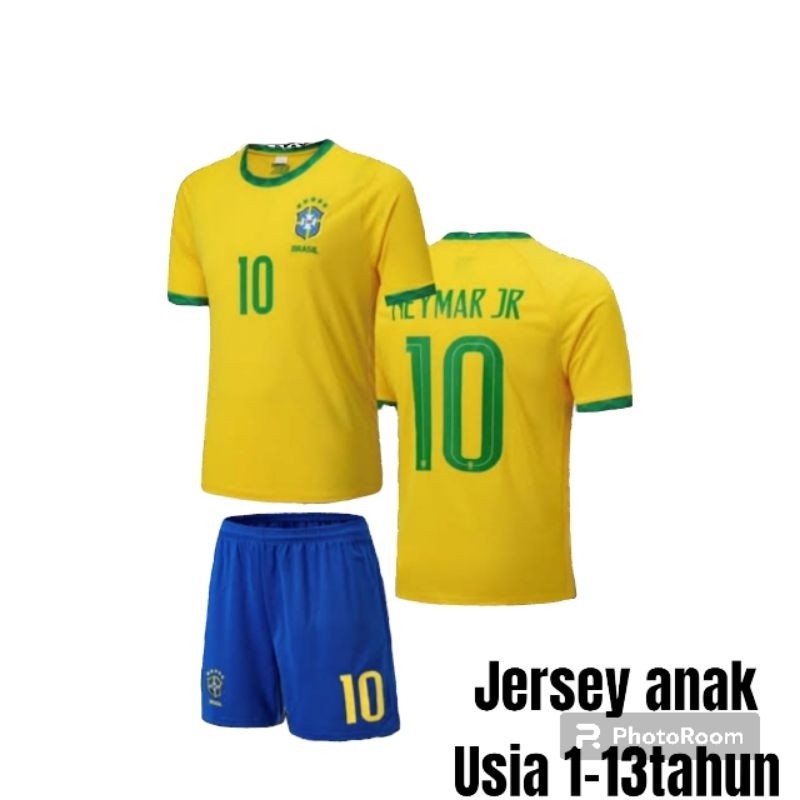 Jersey bola anak Brazil kaos bola anak timnas Brazil Neymar jr kaos futsal Jersey futsal terbaik dan