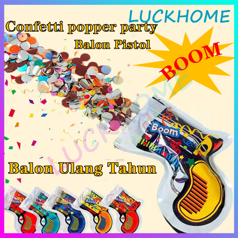 Confetti Popper Party Party Gun Mini Pesta Ulang Confetti Pistol Petasan Mainan Pesta Semprot Balon 