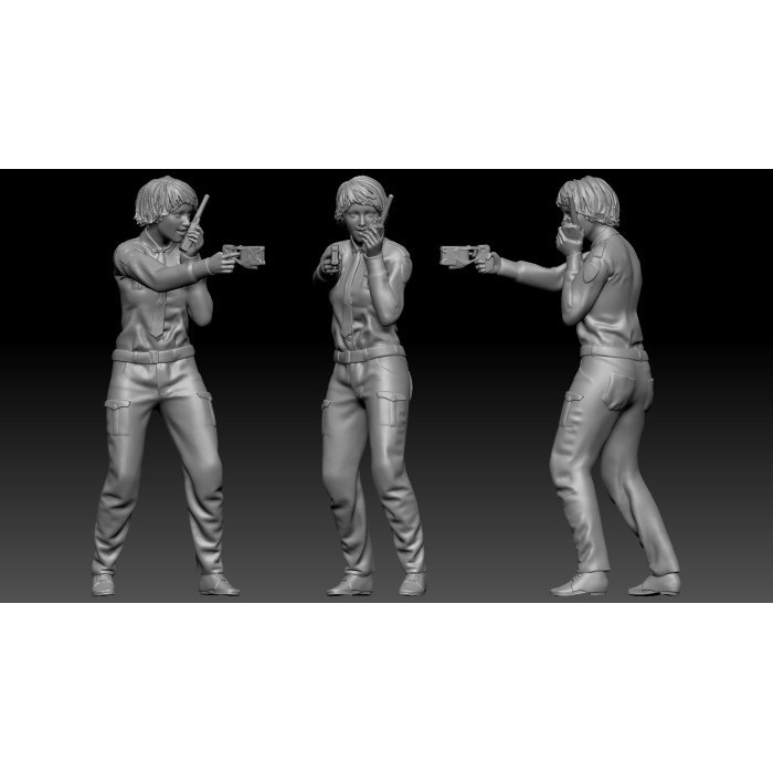 Figure Resin Police girl 4 Skala 64 Miniatur Pajangan Diorama Diecast
