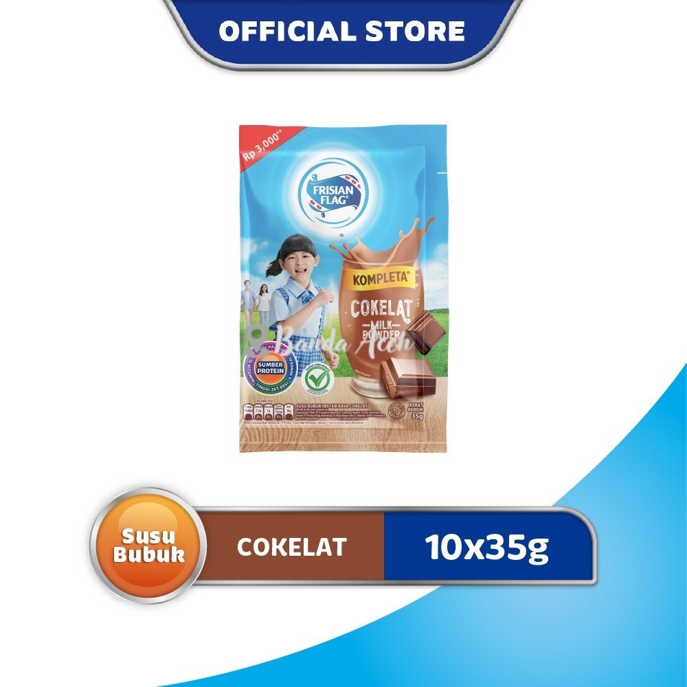 

(Aceh) Susu Bubuk Frisian Flag KOMPLETA Cokelat Sachet 10 x 35 gr x2