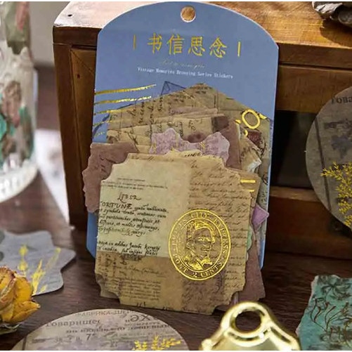 

Sticker Journal Dekorasi Scrapbook Vintage Bronzing Gold DIY Aesthetic