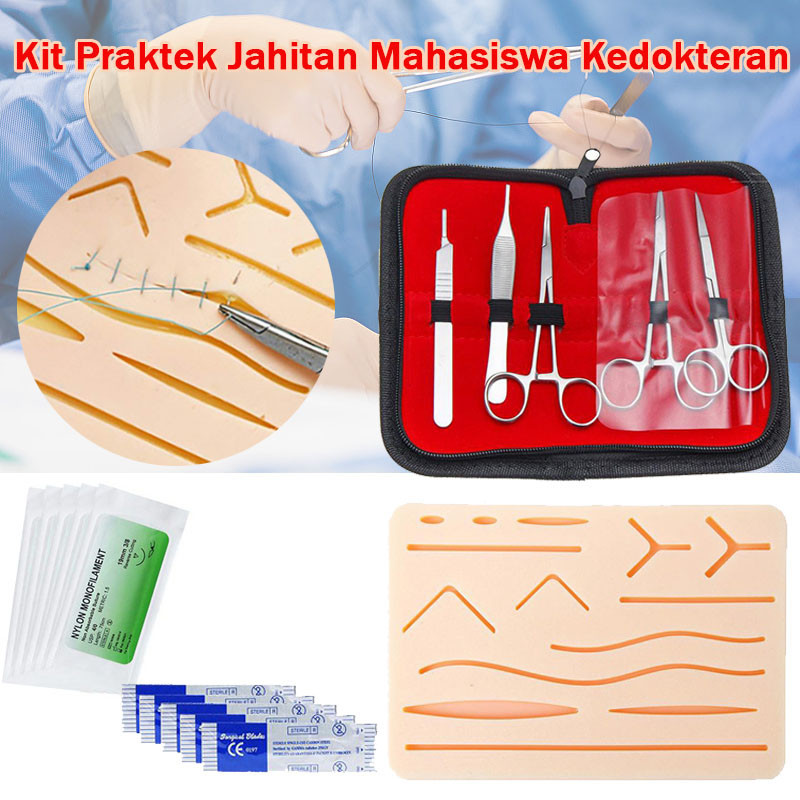 Rhaast Model Kulit Silicone Pad Sutura Latih Jahit Luka Medis Wound Suture Hecting Medical Kit Pract
