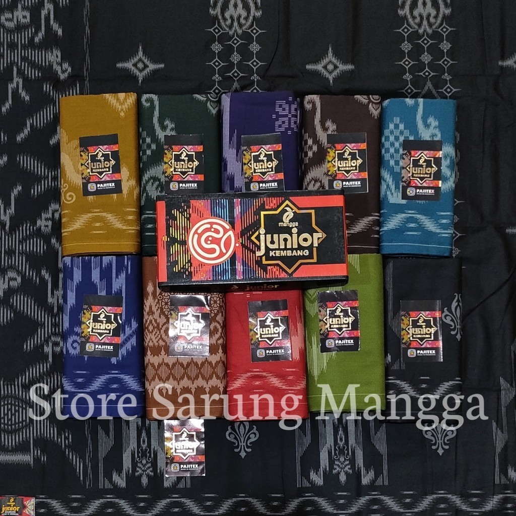 GROSIR 10PCS - SARUNG MANGGA JUNIOR KEMBANG Sarung Junior HItam Motif Kembang Termurah Sarung Anak L