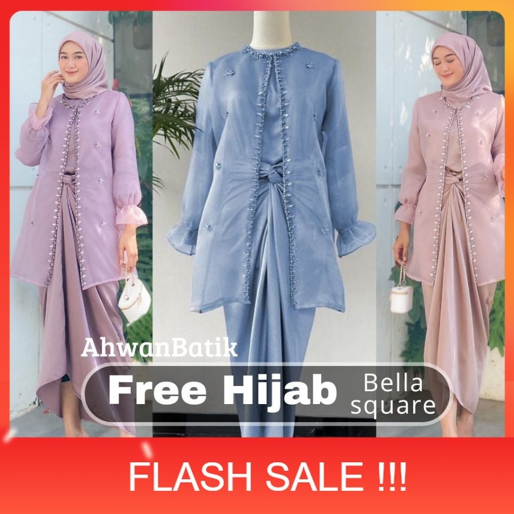 PROMO (ADA JUMBO) ONESET JEMMA ORGANZA PREMIUM OUTFIT KONDANGAN SETELAN ROK LILIT | SETELAN OUTER IN