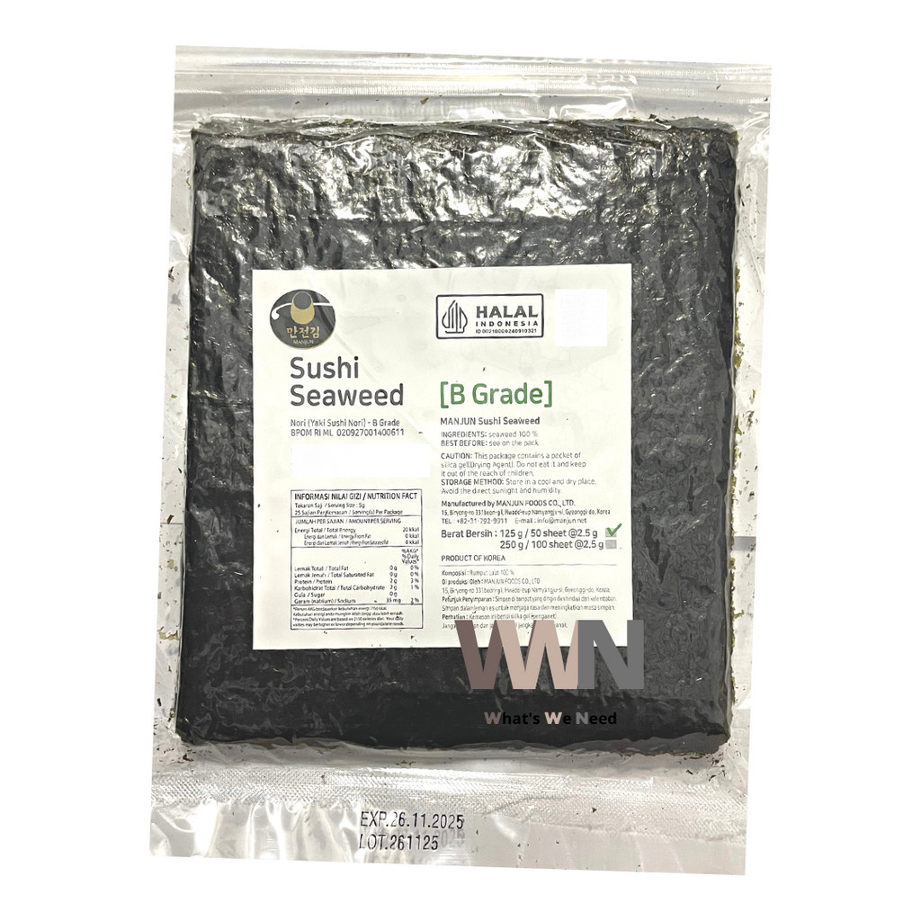 

bGF Manjun Yaki Sushi Nori Grade B Seaweed Rumput Laut - 50 Lembar