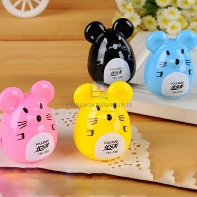 

⭐ PGS ⭐Rautan Pensil Ongotan Sharpener Estetik Unik Model Tikus Warna Warni