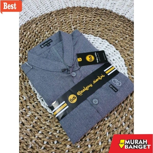 Baju muslim lengan panjang- Baju Koko Haibah Habaib Koko Taqwa Lengan Panjang Bordir Terompah Katun 