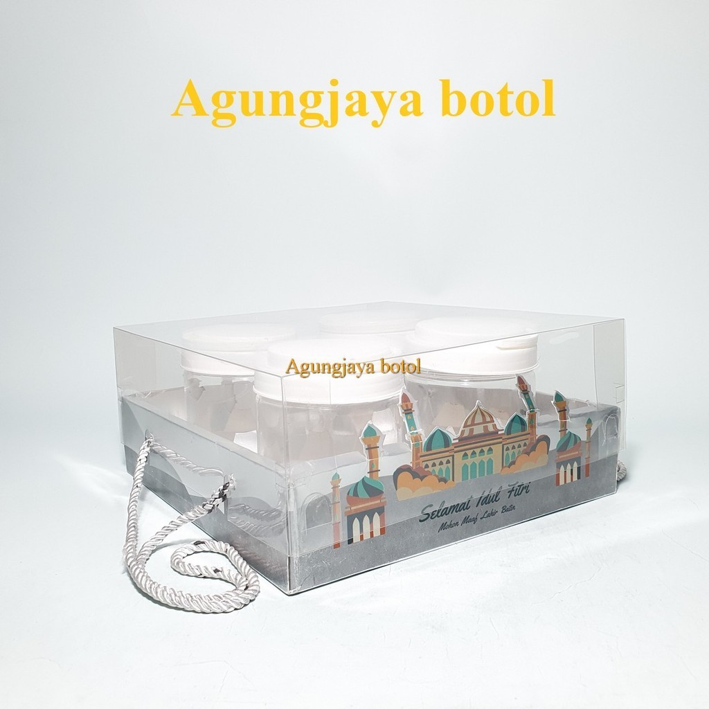 Toples Lebaran 600 ml Tutup Handle Hampers Elegan + Mika Isi 4 / Toples / Hampers / Hampers Lebaran 