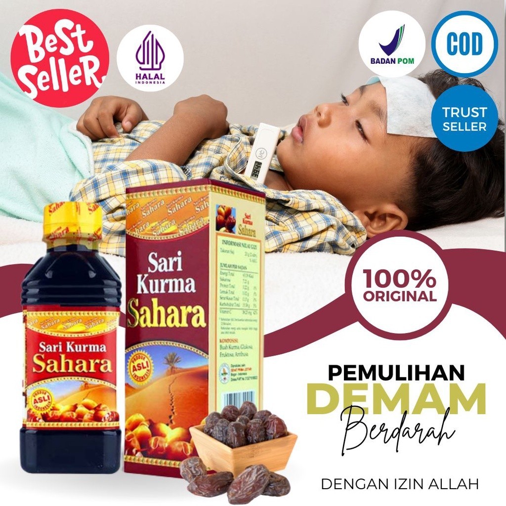 (1KG=3) Sari Kurma SAHARA || Sarikurma Obat Demam Berdarah DBD Suplemen Sehat Anak