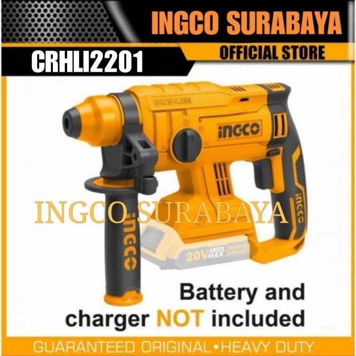 INGCO CRHLI2201 ROTARY HAMMER JACK HAMMER CORDLESS BATERAI PALU BOR