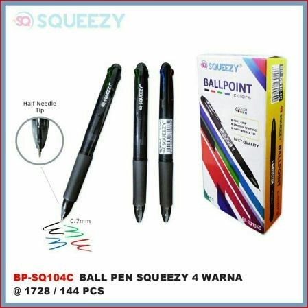 

CY - Pena | Pulpen | Bolpen Squeezy 4 Warna BP - SQ 104C