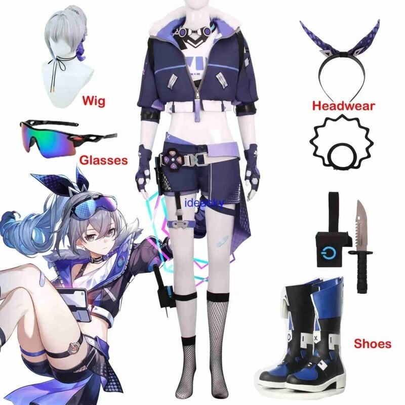 PREORDER honkai star rail silver wolf cosplay costume glasses only costume sunglasses headband earri