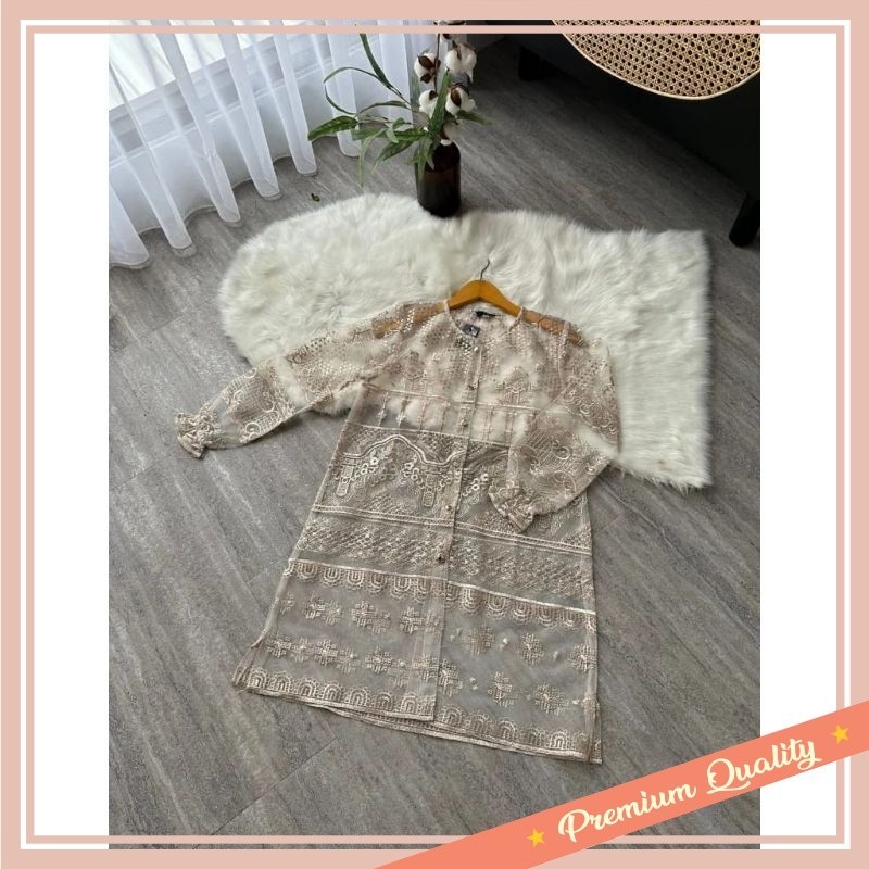 Baju Lebaran Premium Wanita Outerwear Keren Style 2024 / Outer tulle organza