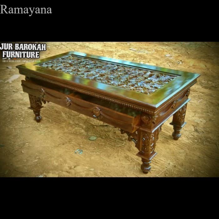 

Meja Tamu Ketapang Makan Kopi Altar Kayu Jati Ukir Jujur Barokah Murah
