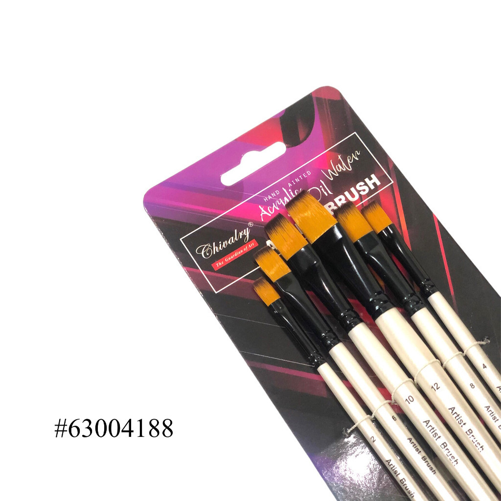 

Kuas Impor Lukis Acrylic Oil Water The Guardian of Art Chivalry Impor 6 in 1 2 tone QSB-6C Flat - Brush Set 6 SHABQ