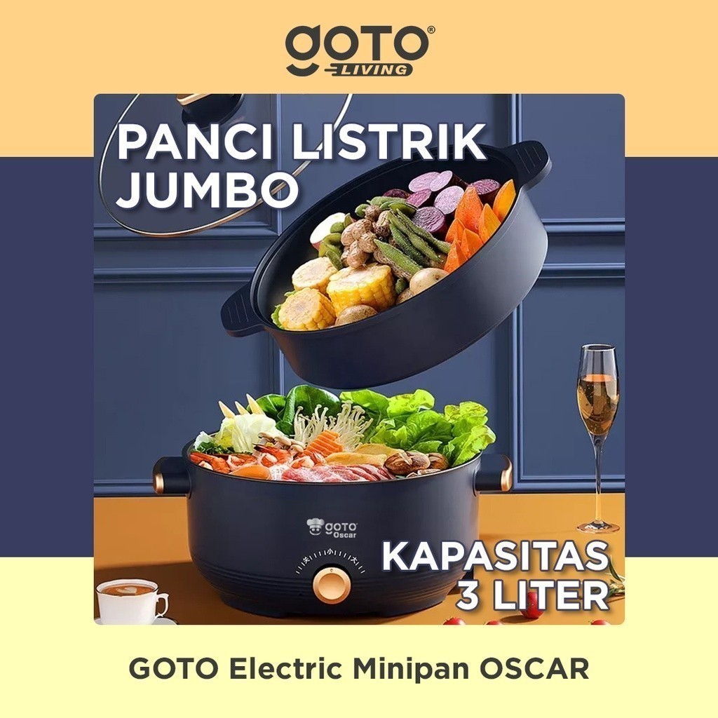 Goto Oscar Panci Listrik Elektrik Fry Pan 3L Goreng Kukus Serbaguna