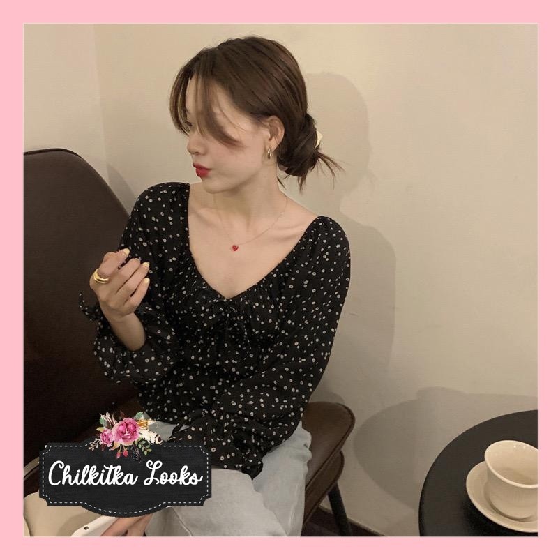 CHILKITKA LOOKS KOREAN FASHION STYLE Melody Blouse Sifon Wanita Atasan Ramadhan Muslim Hijab OOTD Le
