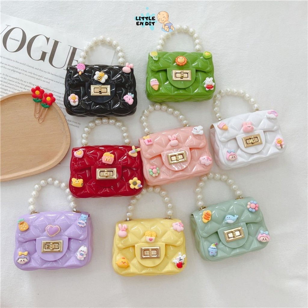 Littleendit BAG10 Tas Jelly Bag Mutiara/ Tas Handbags Jelly Glossy/ Tas Anak Korea