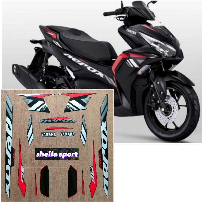 Striping aerox stiker Yamaha Aerox VVA 155 hitam tahun 2021 kualitas bagus