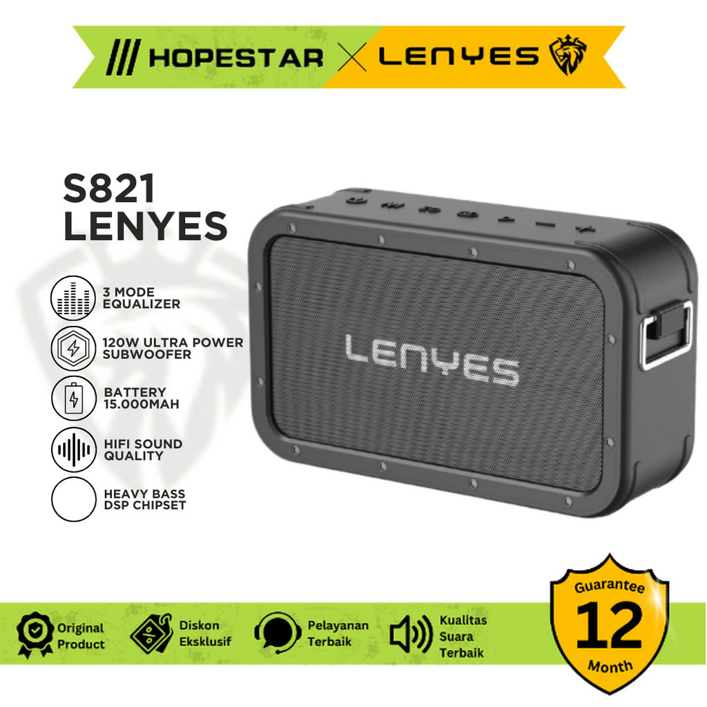 Lenyes S821 Speaker Bluetooth Wireless Waterproof Heavy Bass DSP Hi-Fi