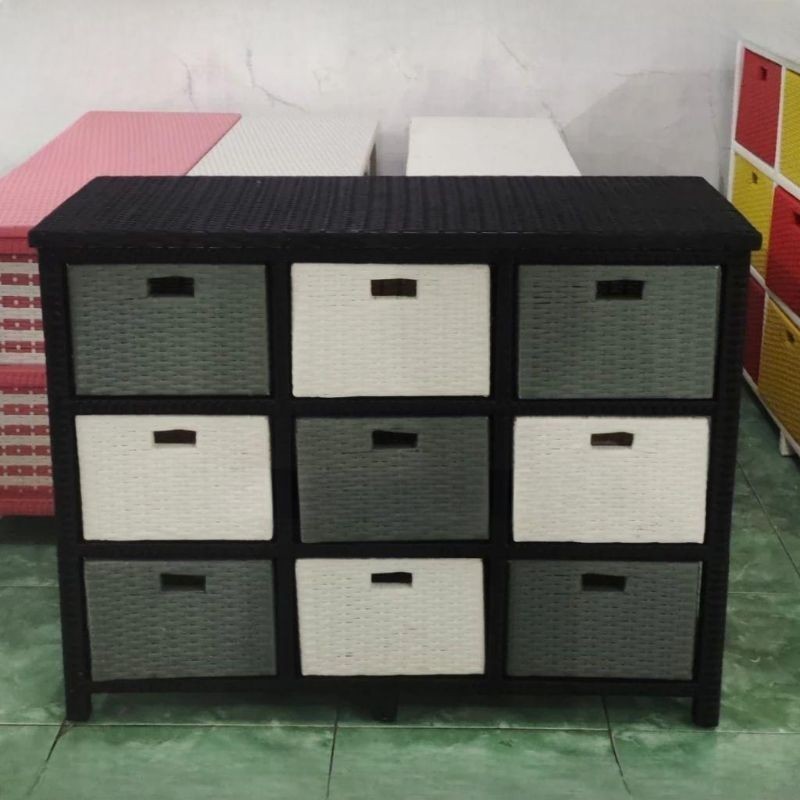 Lemari Rotan Sintetis 9 Laci Minimalis